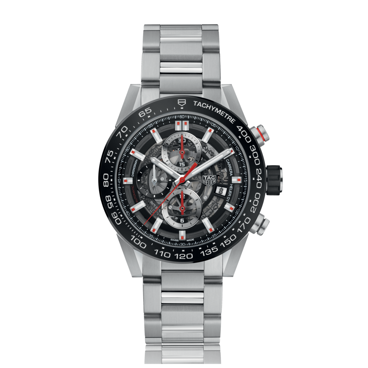 TAG Heuer Carrera Calibre HEUER 01 Automatic Stainless Steel Mens Chronograph Watch CAR201V.BA0714