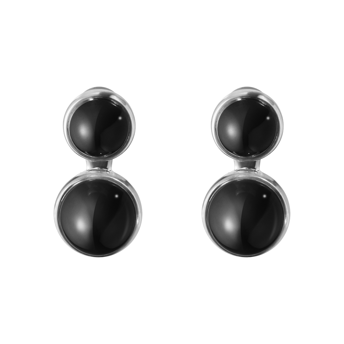 Georg Jensen MICHELSEN Sterling Silver & Black Onyx Stud/Drop Earrings 10007339