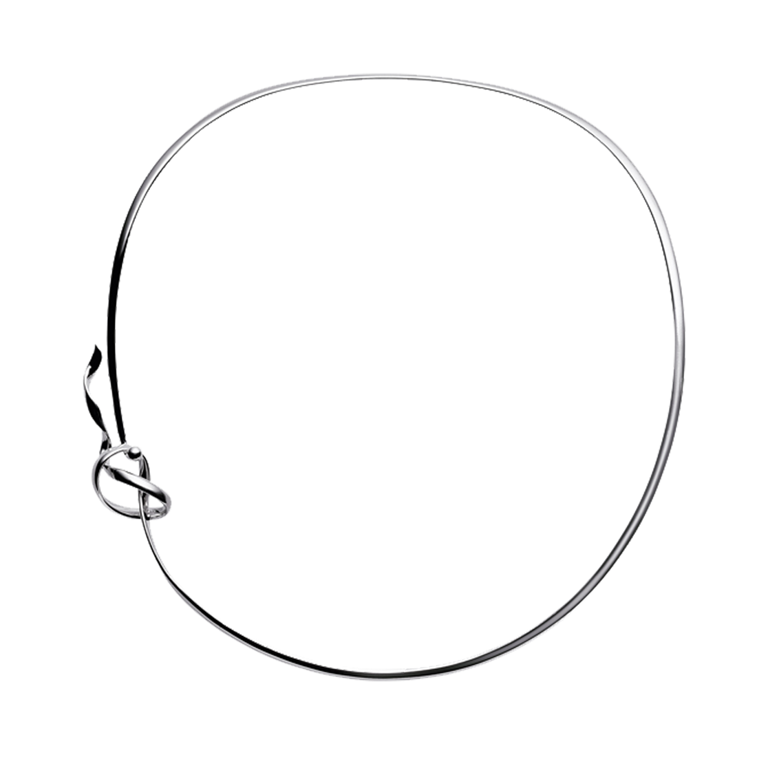 Georg Jensen FORGET-ME-KNOT Sterling Silver Collar Neckring Necklace 3532593