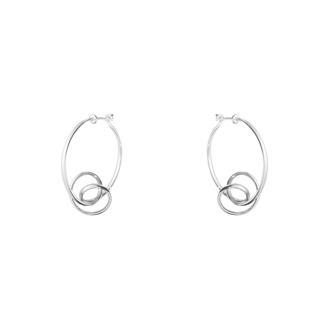 Georg Jensen FORGET-ME-KNOT Sterling Silver Hoop Earrings 3539342