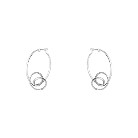 Georg Jensen FORGET-ME-KNOT Sterling Silver Hoop Earrings 3539342