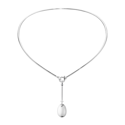 Georg Jensen DEW DROP Sterling Silver & Diamond Pendant Necklace 3536398