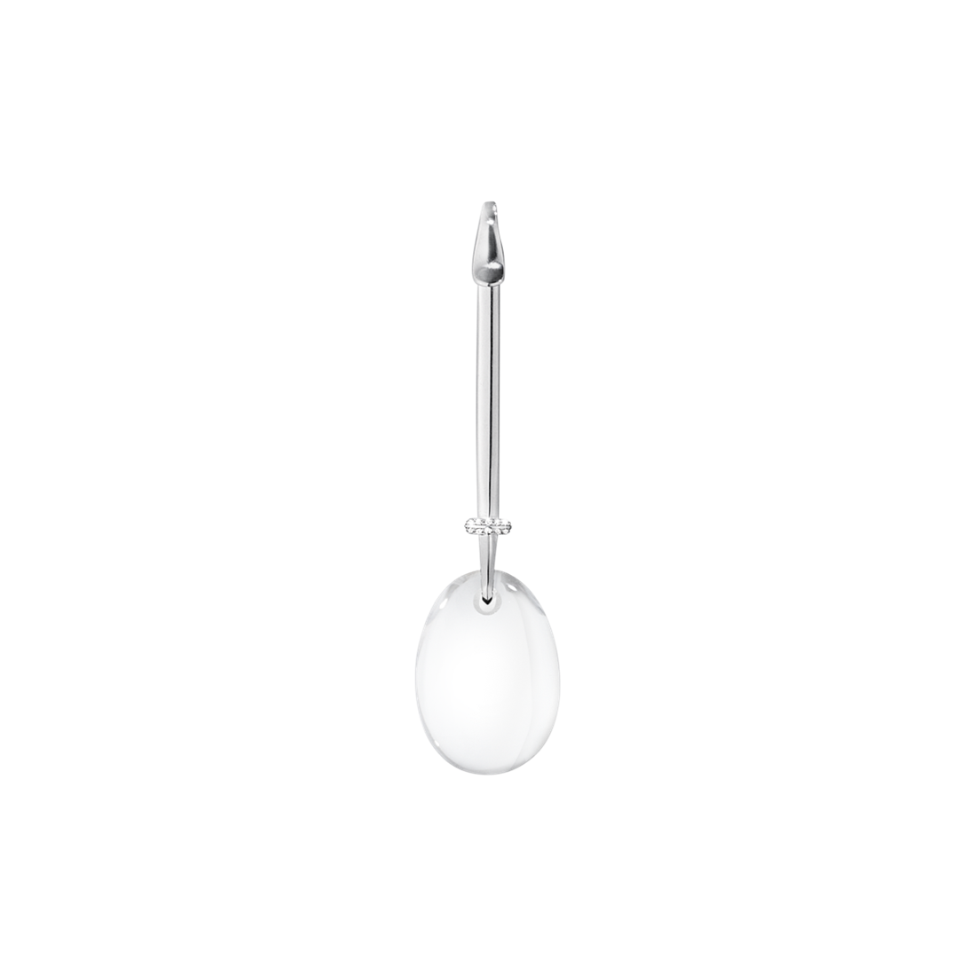 Georg Jensen DEW DROP Sterling Silver Rock Crystal & Diamond Pendant Necklace 3536395