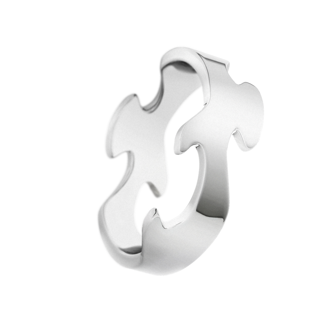 Georg Jensen FUSION 18ct White Gold Centre Ring 3546020