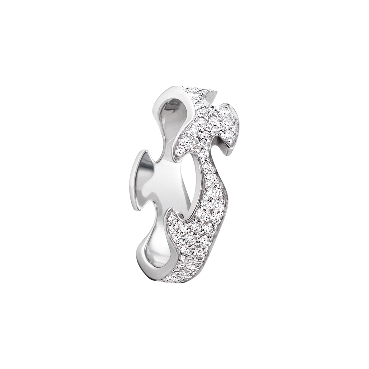 Georg Jensen FUSION 18ct White Gold & Diamond Centre Ring 3569280