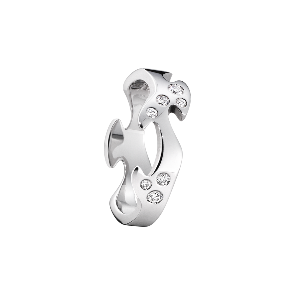 Georg Jensen FUSION 18ct White Gold & Diamond Centre Ring 3546060