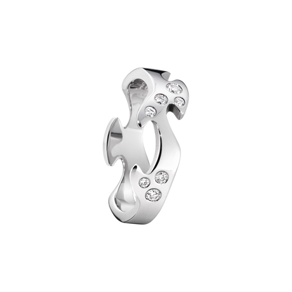 Georg Jensen FUSION 18ct White Gold & Diamond Centre Ring 3546060