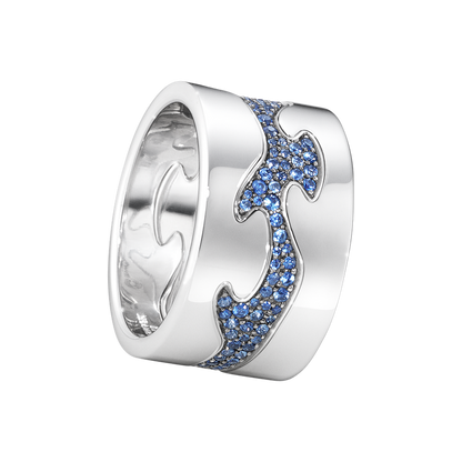 Georg Jensen FUSION 18ct White Gold & Sapphire Centre Ring 3570500
