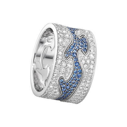 Georg Jensen FUSION 18ct White Gold & Sapphire Centre Ring 3570500