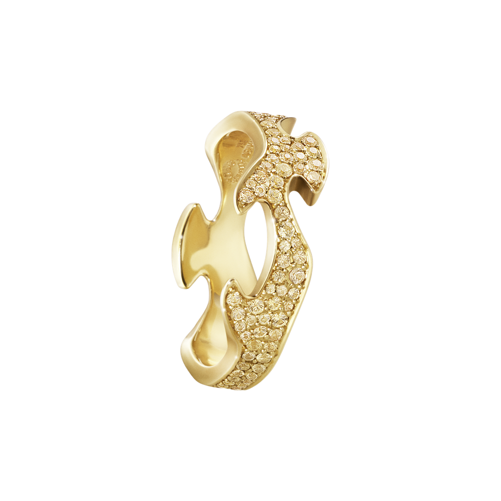 Georg Jensen FUSION 18ct Gold & Yellow Sapphire Centre Ring 3572500