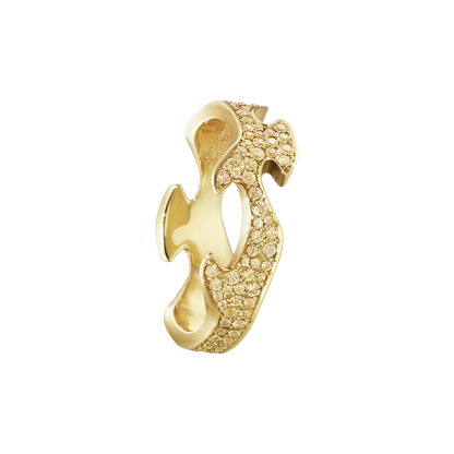 Georg Jensen FUSION 18ct Gold & Yellow Sapphire Centre Ring 3572500