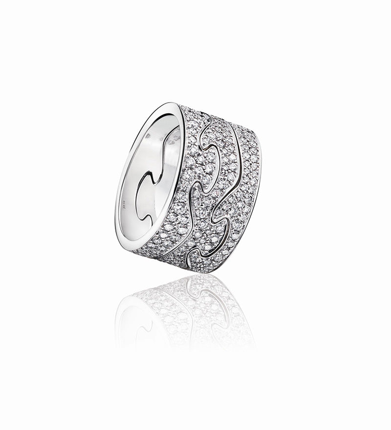 Georg Jensen FUSION 18ct White Gold & Diamond End Ring 3569260