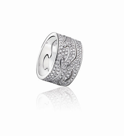 Georg Jensen FUSION 18ct White Gold & Diamond End Ring 3569260