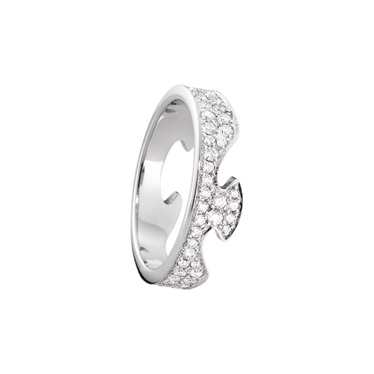 Georg Jensen FUSION 18ct White Gold & Diamond End Ring 3569260