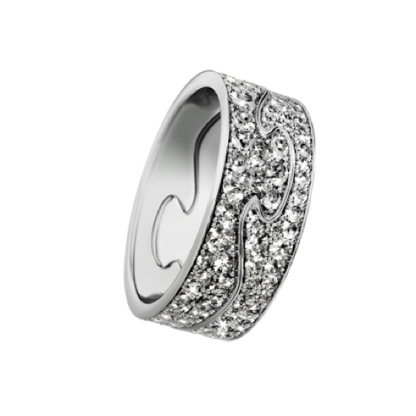 Georg Jensen FUSION 18ct White Gold & Diamond End Ring 3569260
