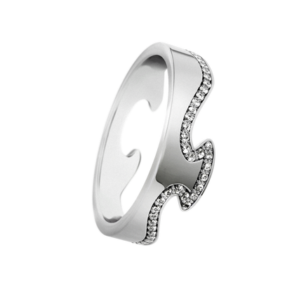 Georg Jensen FUSION 18ct White Gold & Diamond End Ring 3570860
