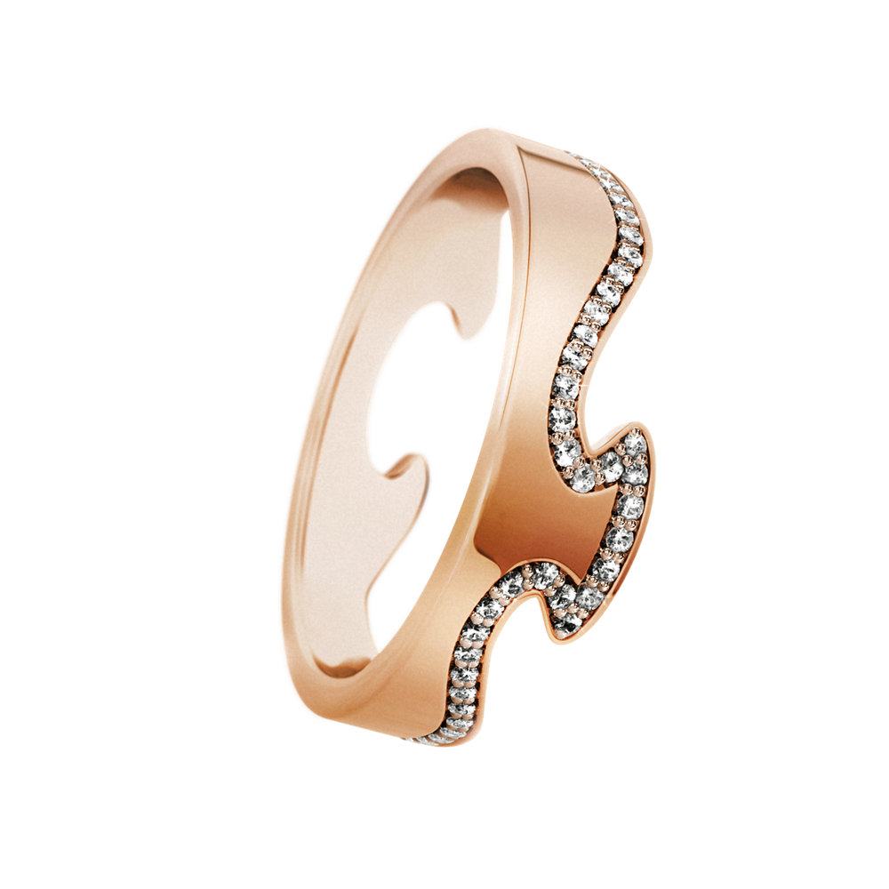 Georg Jensen FUSION 18ct Rose Gold & Diamond End Ring 3570880