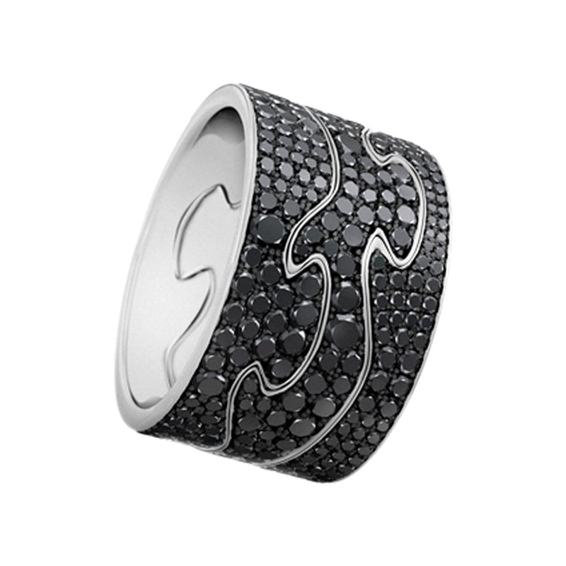 Georg Jensen FUSION 18ct White Gold & Black Diamond End Ring 3570900