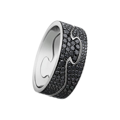 Georg Jensen FUSION 18ct White Gold & Black Diamond End Ring 3570900