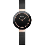Bering Ceramic Collection  Dial Rose Gold Plated Womens Quartz Watch 11429-166