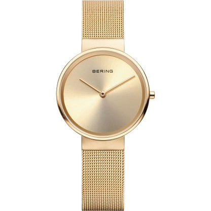 Bering Classic Collection Gold Plated Champagne Dial Womens Quartz Watch 14531-333