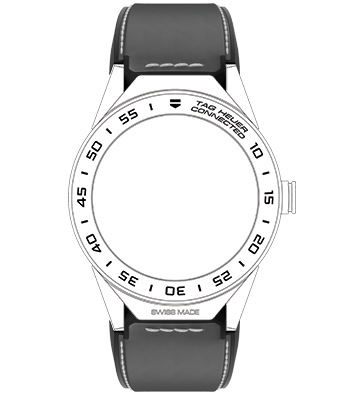 TAG Heuer Connected Modular 45 Grey Calfskin Strap 1FT6104