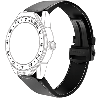 TAG Heuer Connected Modular 45 Grey Calfskin Strap 1FT6104