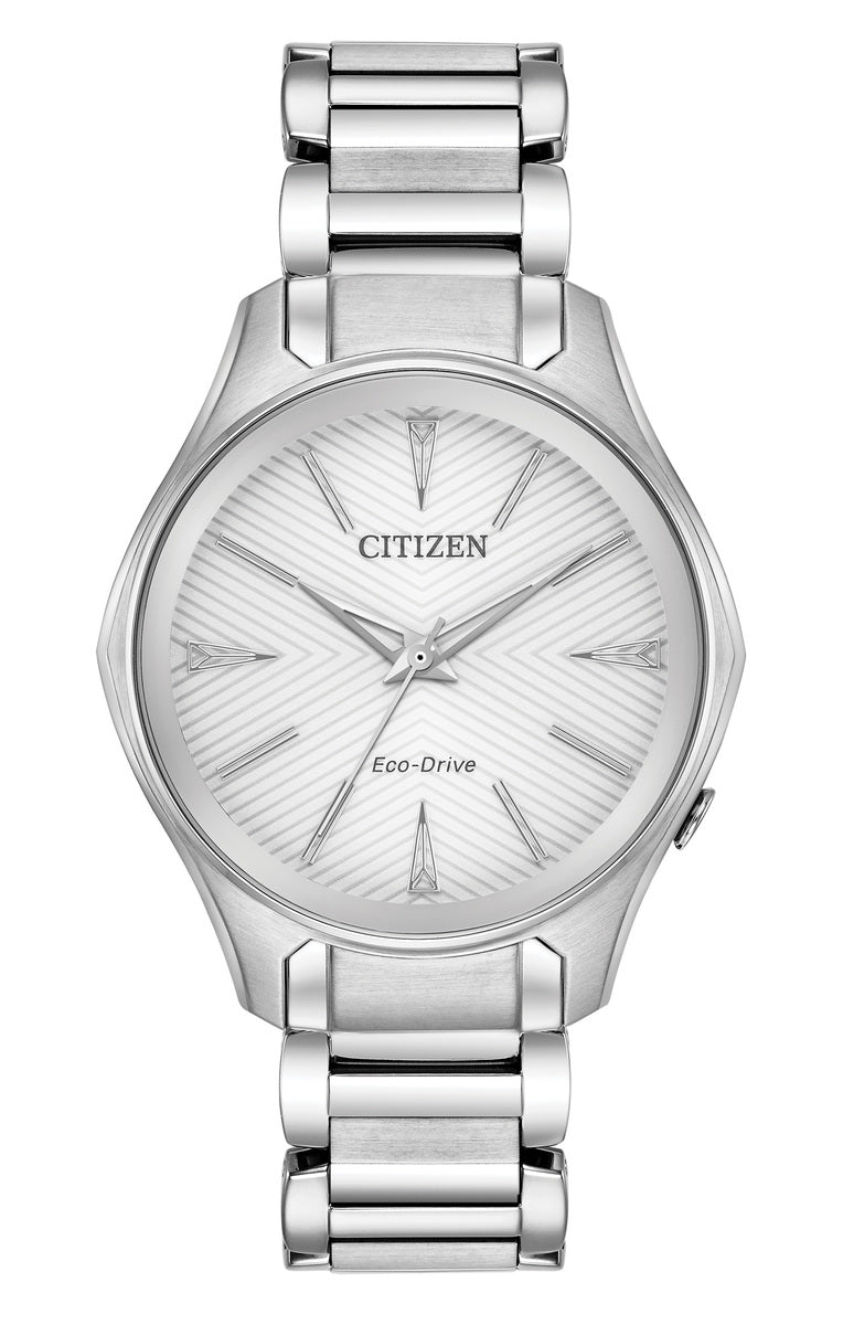 Citizen Eco-Drive Modena Silver Dial Stainless Steel Womens Watch EM0590-54A