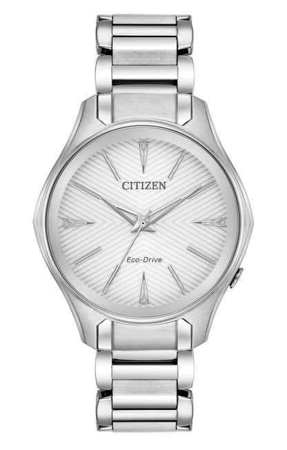 Citizen Eco-Drive Modena Silver Dial Stainless Steel Womens Watch EM0590-54A