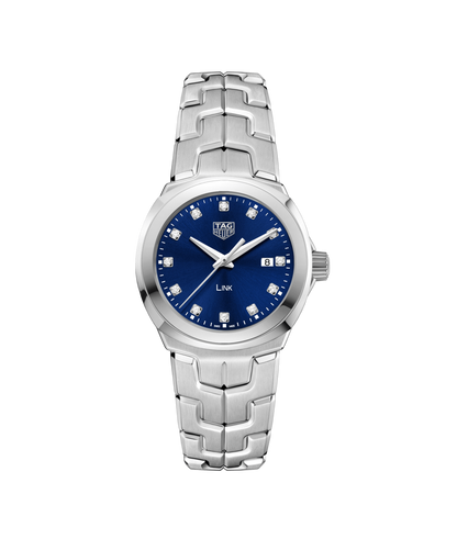 TAG Heuer Link Lady Blue Diamond Set Dial Stainless Steel Womens Quartz Watch WBC1318.BA0600