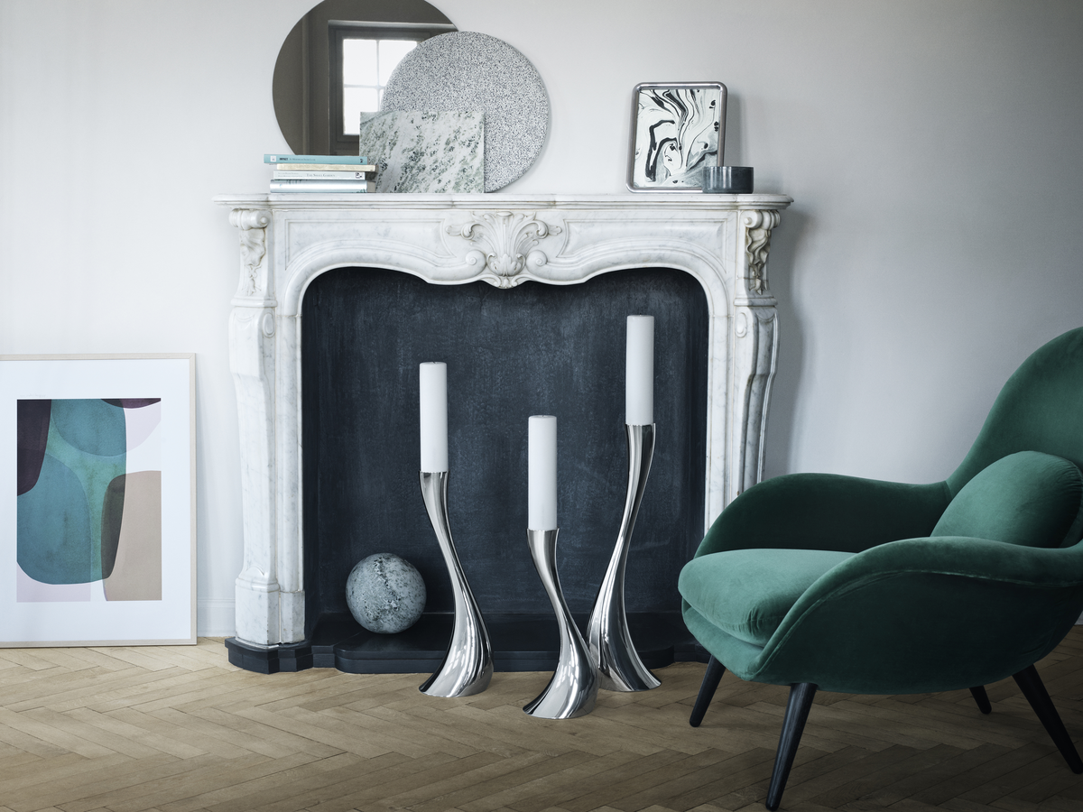 Georg Jensen Living COBRA Stainless Steel Floor Candleholder (Large) 3586633