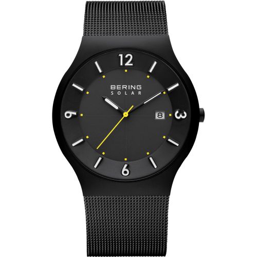 Bering Solar Collection Black Stainless Steel Black Dial Mens Quartz Watch 14440-223