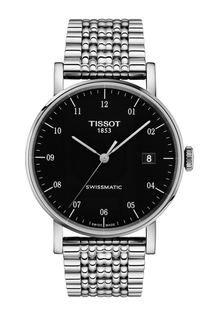 Tissot Everytime Swissmatic Black Dial Stainless Steel Mens Watch T1094071105200