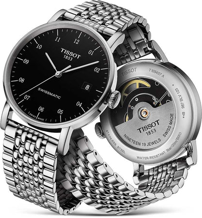 Tissot Everytime Swissmatic Black Dial Stainless Steel Mens Watch T1094071105200