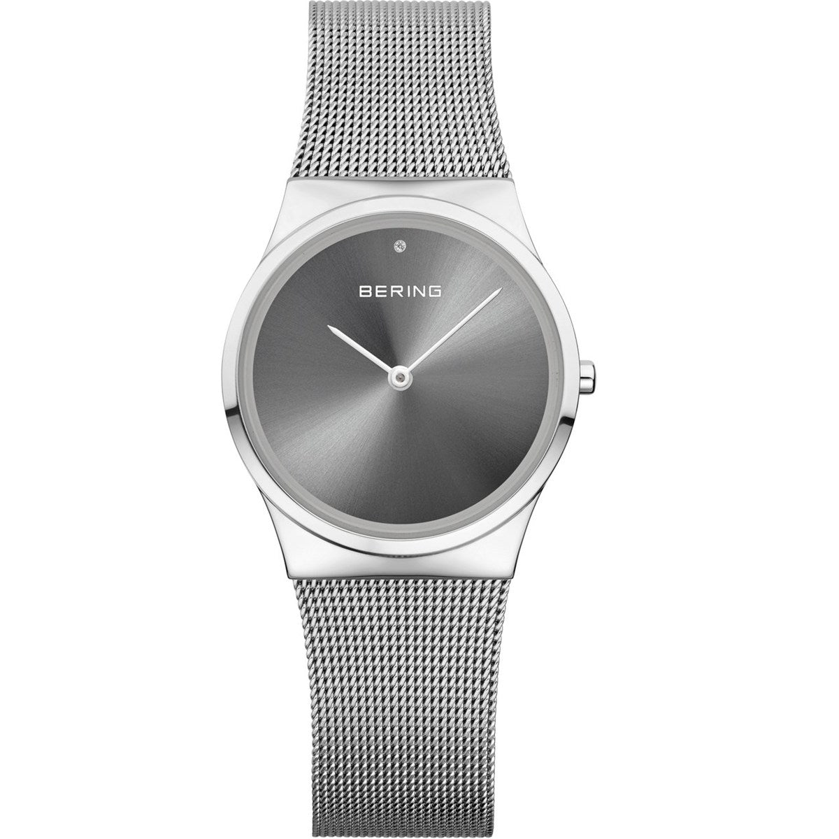 Bering Classic Collection Grey Dial Stainless Steel Womens Quartz Watch 12130-009