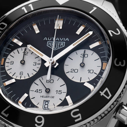 TAG Heuer Heritage Autavia Heuer 02 Automatic Stainless Steel Mens Chronograph Watch CBE2110.BA0687
