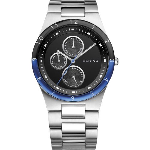 Bering Ceramic Collection Black Dial Stainless Steel Mens Quartz Watch 32339-702