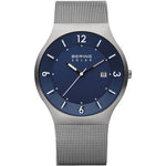 Bering Solar Collection Stainless Steel Blue Dial Mens Quartz Watch 14440-007
