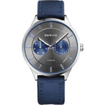 Bering Titanium Collection Grey & Blue Dial Mens Quartz Watch 11539-873