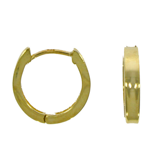 9ct Gold Polished Concave Huggy Hoop Earrings