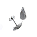 9ct  Satin & Polished Curl Stud Earrings