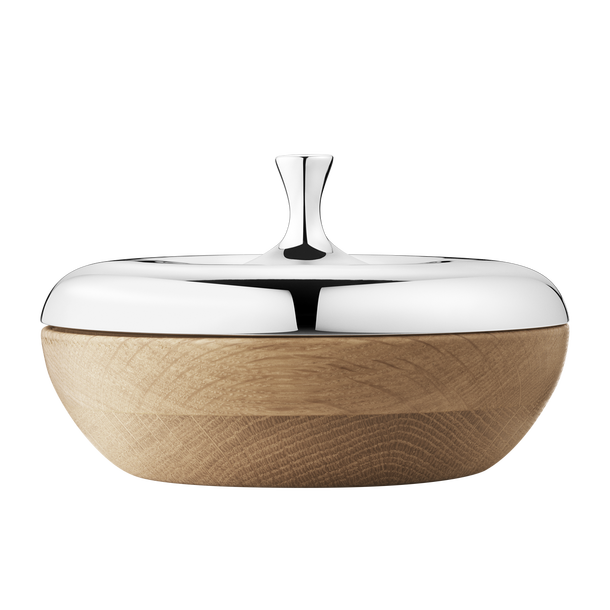 Georg Jensen Living Stainless Steel & Oak Henning Koppel HK Bonbonniere Turnip 3584893