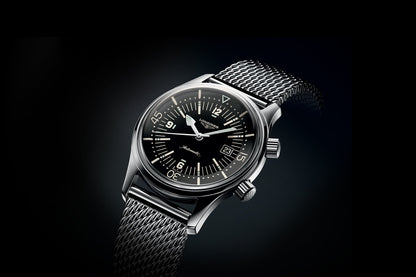 Longines Legend Diver Black Dial Stainless Steel Mens Watch L36744506