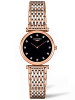 Longines La Grande Classique de Longines Diamond Set Black Dial Rose Two Tone Womens Quartz Watch L42091577