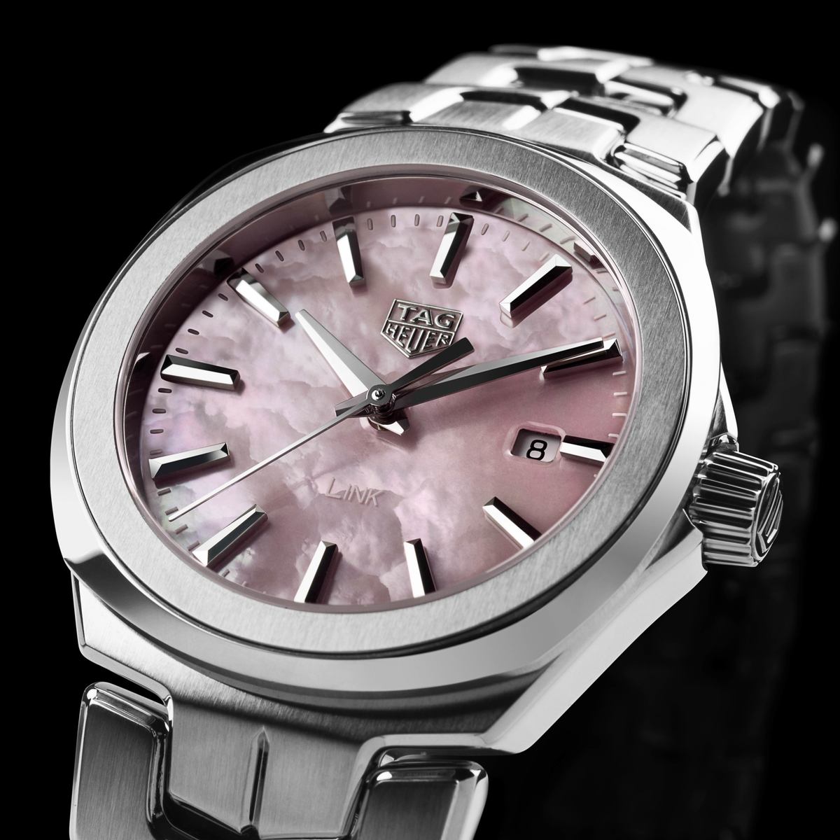 TAG Heuer Link Lady Pink Mother of Pearl Dial Stainless Steel Womens Quartz Watch WBC1317.BA0600