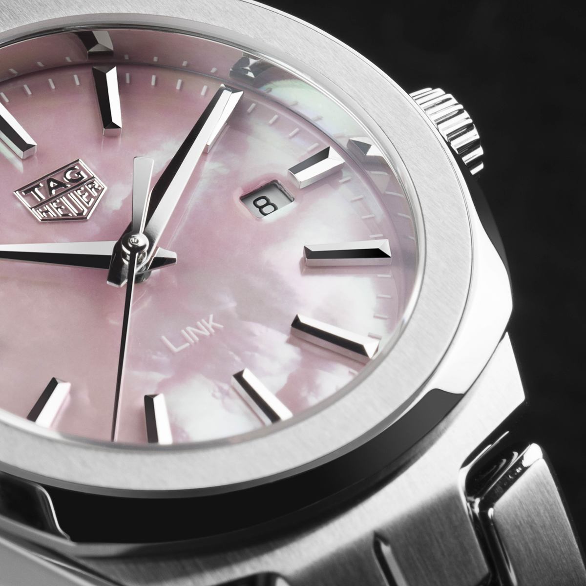 TAG Heuer Link Lady Pink Mother of Pearl Dial Stainless Steel Womens Quartz Watch WBC1317.BA0600