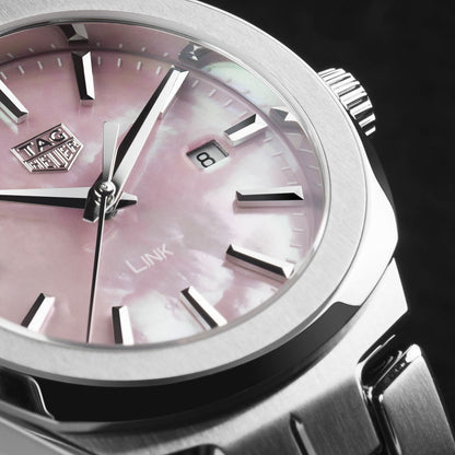 TAG Heuer Link Lady Pink Mother of Pearl Dial Stainless Steel Womens Quartz Watch WBC1317.BA0600