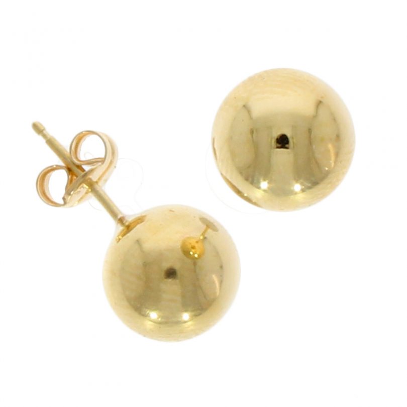 9ct Gold Classic Ball Stud Earrings (9mm)