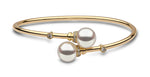 YOKO London 18ct Gold Cultured Freshwater Pearl & Diamond Bangle