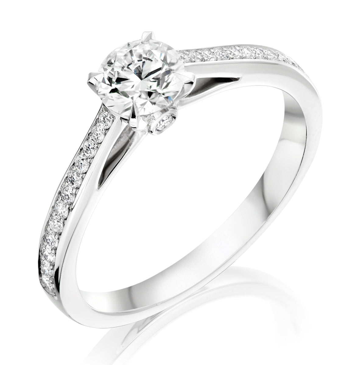 Charles Green & Son Platinum Solitaire 4 Claw Set 0.70ct Diamond Ring